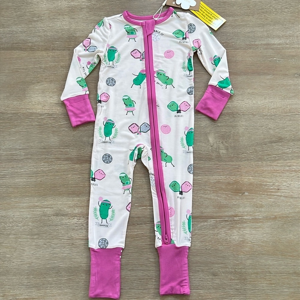 Angel Dear Baby Girl Bamboo Romper Coverall Pickleball 0-3 3-6 12-18 18-24 month
